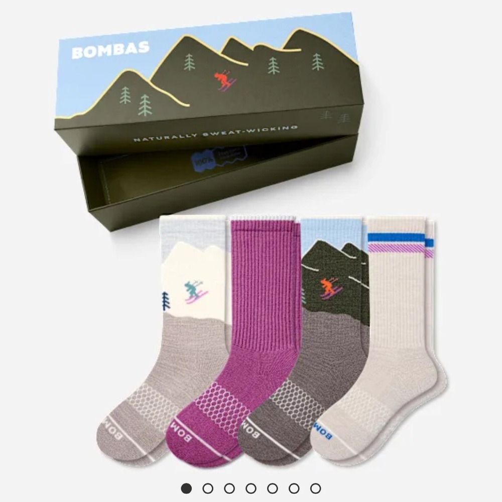 NWT Bombas Women's Merino Wool Blend Calf Sock 4-Pack Gift Box